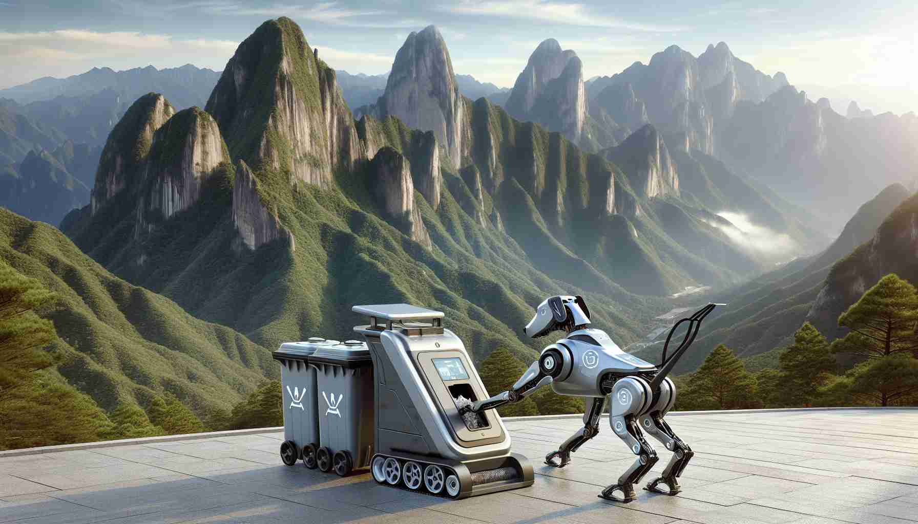 Innovative Robot Canines Tackle Waste Management at Mount Tai